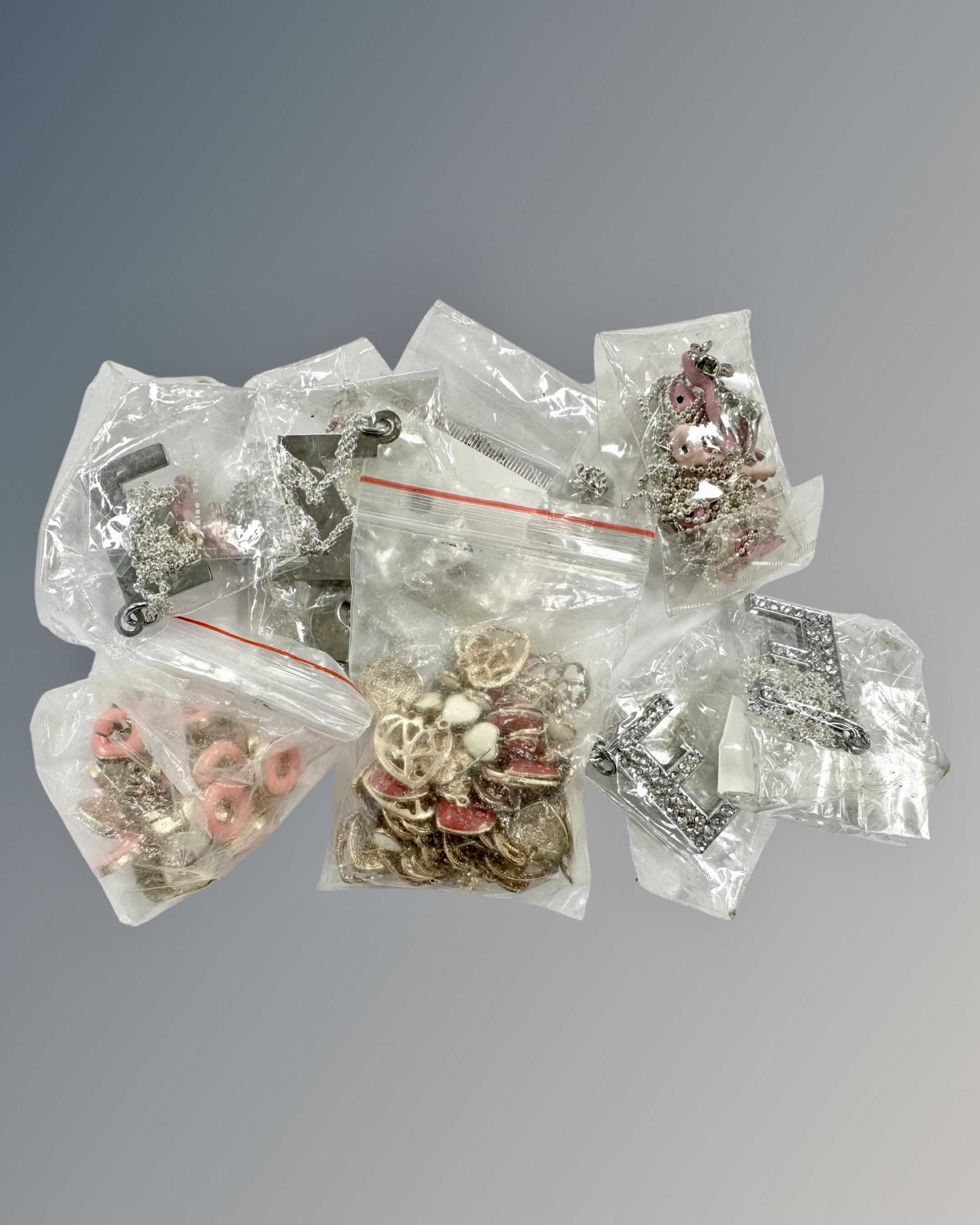 A quantity of costume jewellery including pendants, necklaces etc.