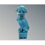 A Chinese turquoise glazed foo dog.
