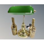 A reproduction brass banker's lamp (height 38cm),