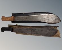 Two 20th century machetes.