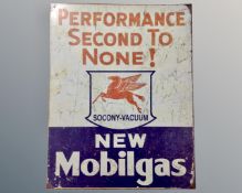 A reproduction Mobilgas sign.