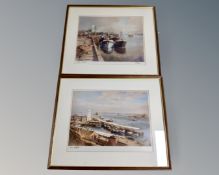 A pair of colour prints after Walter Holmes, North Shields and Low Lights, each signed to margin.
