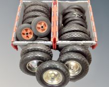 Two crates of sack barrow wheels