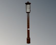 A continental mahogany stick barometer by F. A. Thiele.