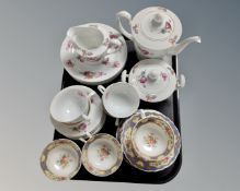 A tray containing Japanese Sango porcelain tea set and a further Paragon part tea set.