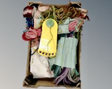 A box containing a large quantity of embroidery, yarn etc.