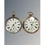 A Kay's Famous Lever gold-plated open-faced key-wound pocket watch,