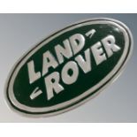 An aluminium Land Rover wall plaque.