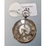 A silver pocket watch