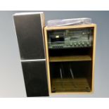 A vintage Philips music centre in cabinet with speakers.