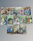 A collection of 13 vintage DC It's Midnight The Witching Hour comics, in plastic covers,