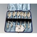 Six silver tea spoons, Birmingham 1936, 43.6g.