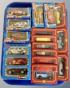 Eight Burago 1-43 scale Street Fire Series die cast cars,