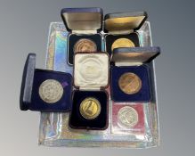 A collection of assorted medals commemorating the York Putney Bridge, National Balloon Championship,