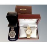 A gent's Rotary gold plated watch and a Lorus gent's watch,