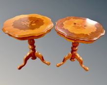 Two Italian style pedestal wine tables.