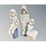 Three Nao figures of girls and boy with animals (3)