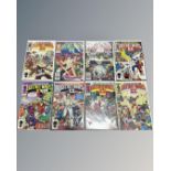 A collection of eight vintage Marvel Secret Wars II comics, in plastic covers.