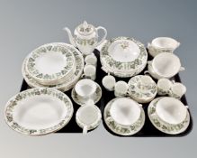 Two trays containing 40 pieces of Wedgwood Santa Clara bone tea and dinner china.