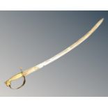 An Indian brass handled sword.