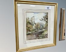 Michael Crawley (British contemporary) : Ilam Rock, Derbyshire, watercolour, 15cm by 18cm.