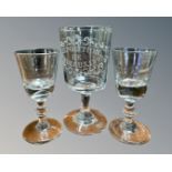 A French Exposition de Bordeaux 1895 etched glass goblet,