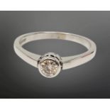 An 18ct white gold diamond solitaire ring, approximately 0.