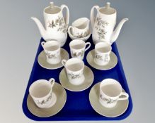 A tray of sixteen pieces of Royal Adderley Arcadia bone china coffee china