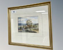 Michael Crawley (British contemporary) : Longstone Moor, Derbyshire, watercolour, 18cm by 13cm.