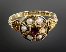 A 15ct gold lady's ring inset with stones CONDITION REPORT: 1.