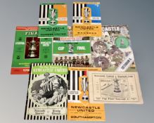 Eight NUFC football programmes : 1955 FA Cup Final, 1974 FA Cup Final,