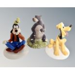 Two Royal Doulton Mickey Mouse Collection Disney figures including Goofy and Pluto,