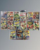 A group of vintage Marvel The Incredible Hulk comics including Sub-Mariner and The Hulk,