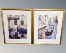 After Michael MacDonagh Wood (born 1952): Two colour prints titled 'Lost in Venice' and 'Zephyr',