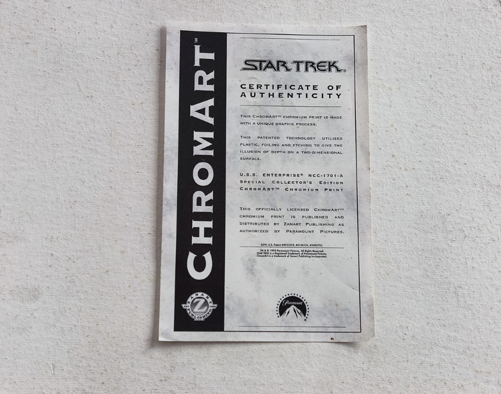 Star Trek US Enterprise Chromart with coa, - Image 2 of 5