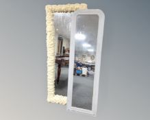 A French style rectangular mirror together with a further expanding foam framed mirror.