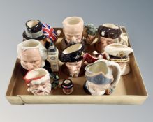 A group of nine Royal Doulton miniature character jugs, Montgomery,
