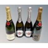 Two bottles of Moet and Chandon Brut Imperial champagne, each 75cl,