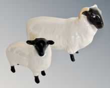 A Beswick ewe together with a lamb.