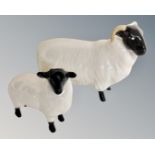 A Beswick ewe together with a lamb.