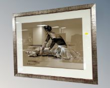 D Pawlewski : Study of a seated ballerina, colour chalks, 62 cm x 46 cm, signed.