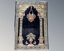 An Anatolian silk prayer rug 85 cm x 57 cm