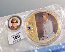 Two commemorative Princess Diana coins (2)