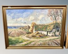 Finn An : Farm steading, oil on canvas, 91cm by 63cm.