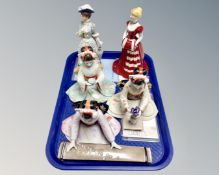 A tray of Wedgwood Pink limited edition figure The Golden Jubilee 774/10000 together with four