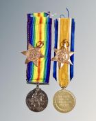 A First World War medal pair comprising British War Medal and Victory Medal awarded to RX4-232145