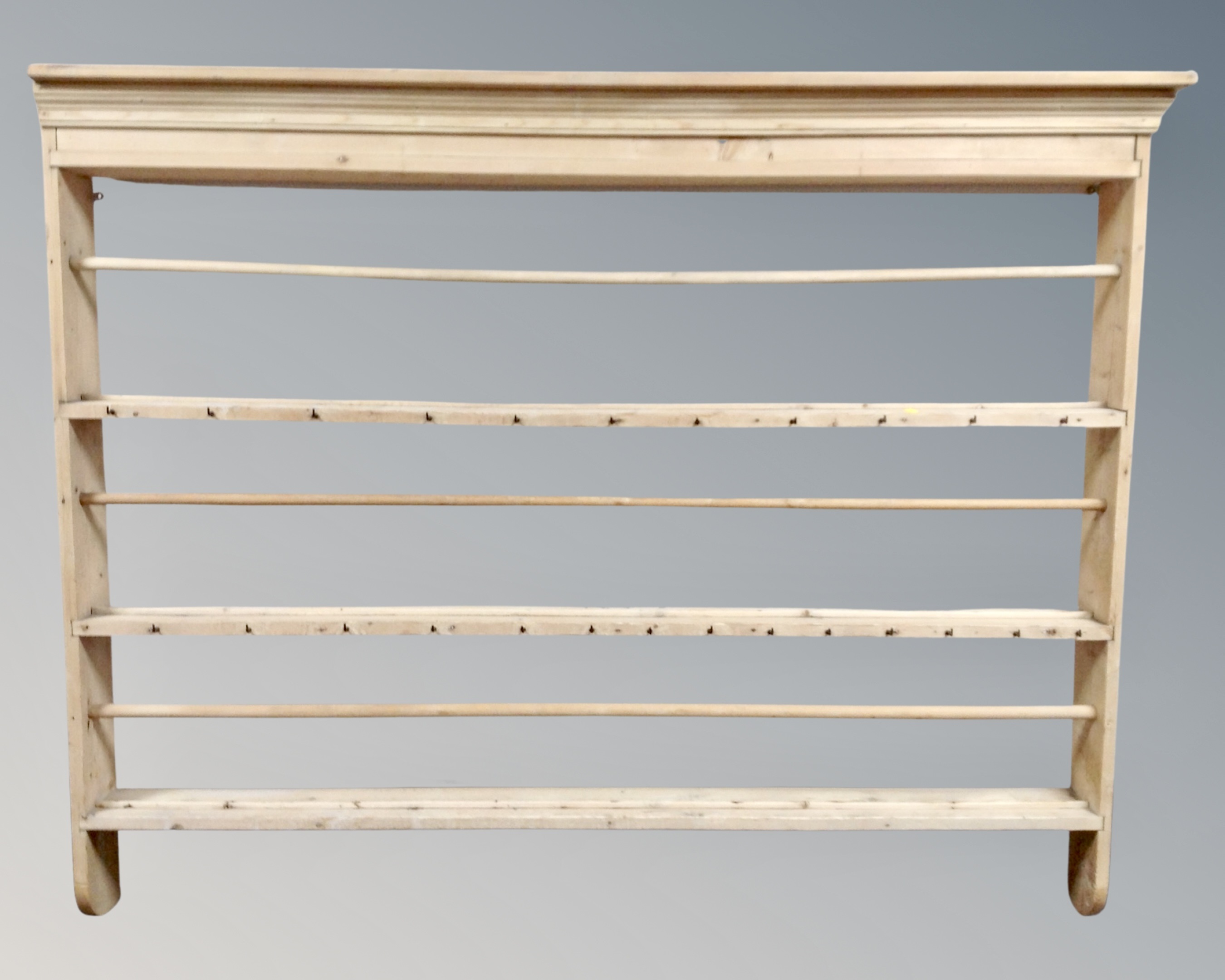 A pine plate rack.