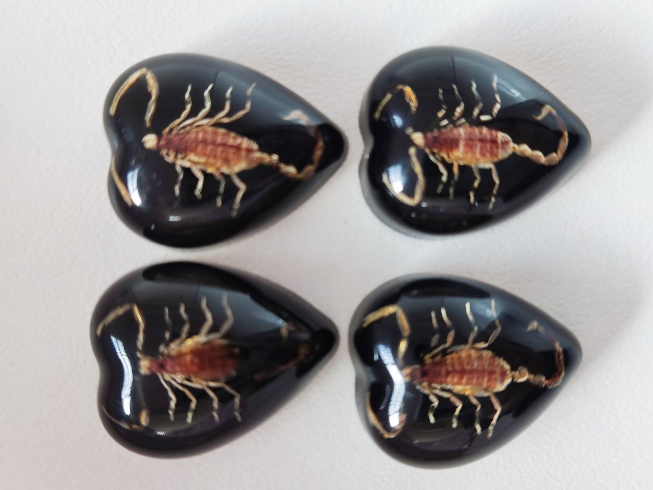 An Indonesian orange brown stag beetle encased in resin, - Image 3 of 5