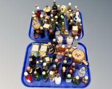 A large collection of alcohol miniatures.