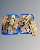 A collection of fifteen antique wooden moulding planes (15)